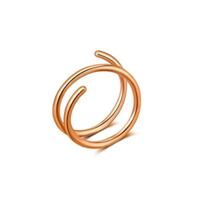 Women's Stainless Steel Double Circle Spiral Nose Ring Body Piercing Jewelry