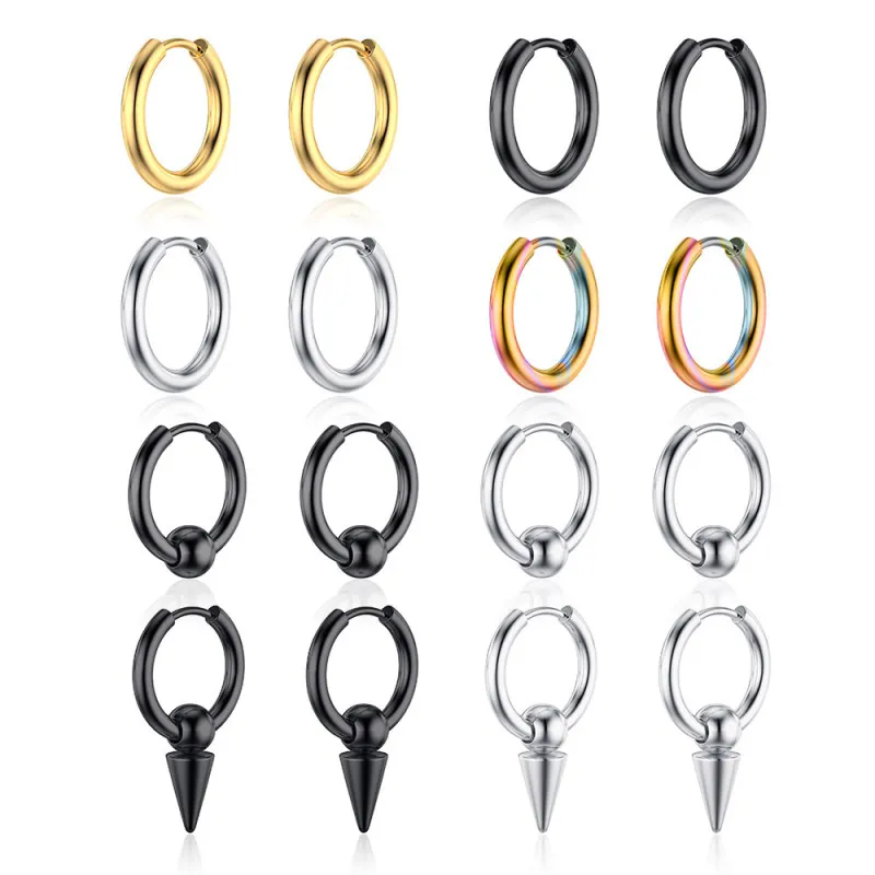 Women Fashion Stainless Steel Electroplated Pointed Ear Bone Nail Body Piercing Jewelry