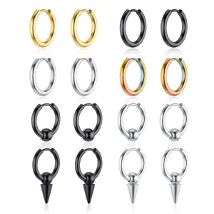 Women Fashion Stainless Steel Electroplated Pointed Ear Bone Nail Body Piercing Jewelry