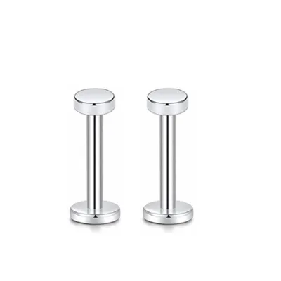 Women Fashion Simple Stainless Steel Rhinestone Lip Nail Body Piercing Jewelry