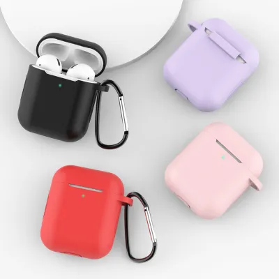 Simple Solid Color Apple Bluetooth Headset Silicone Case