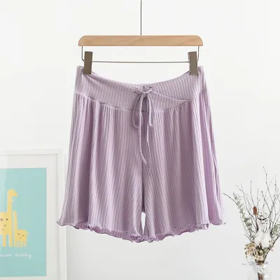 Summer Simple Solid Color Safety Anti-Light Leggings For Pregnant Women