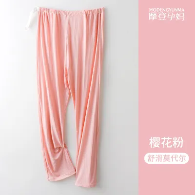 Pregnant Women Casual Solid Color Adjustable Belly Straight Leg Pants