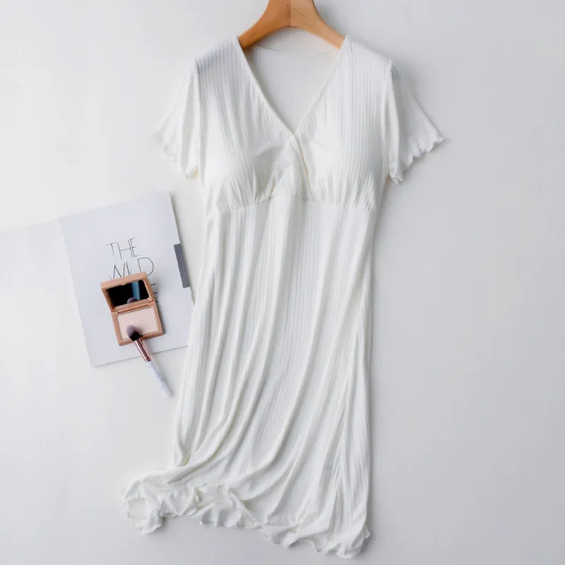 Maternity V-Neck Breastfeeding Dress with Lotus Leaf Sleeves