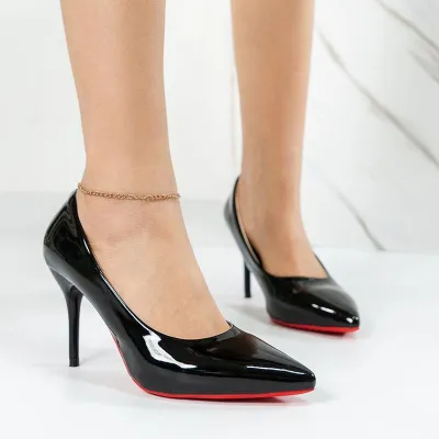 Zapatos de tacón de aguja con punta estrecha y talla grande a la moda para mujer