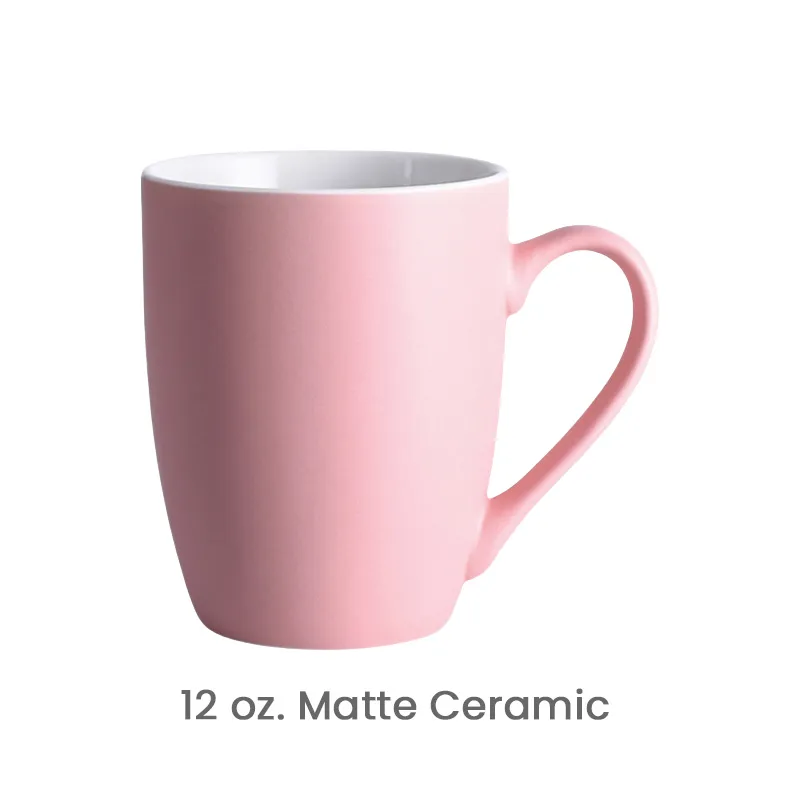 12 oz. Custom Logo Simple Frosted Ceramic Mug