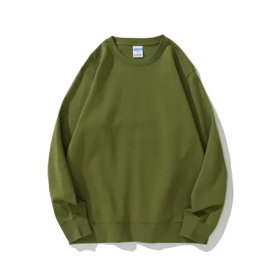 Custom Logo 300g Unisex Casual Solid Color Pullover Crewneck Sweatshirt