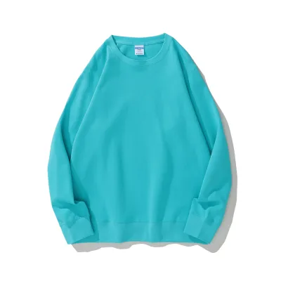 Custom Logo 300g Unisex Casual Solid Color Pullover Crewneck Sweatshirt