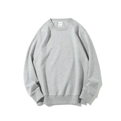 Custom Logo 300g Unisex Casual Solid Color Pullover Crewneck Sweatshirt