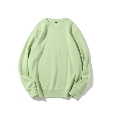 Custom Logo 300g Unisex Casual Solid Color Pullover Crewneck Sweatshirt