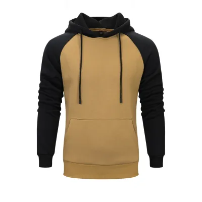 Men Casual Contrast Fleece Pullover Hoodie Custom