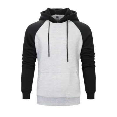Men Casual Contrast Fleece Pullover Hoodie Custom