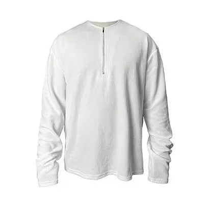 Men Casual Solid Color Crew Neck Half Zipper Sweatshirt Custom