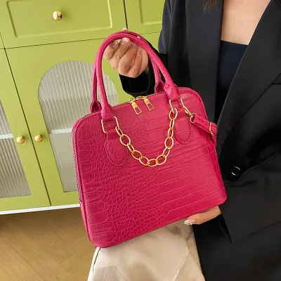 Women'S Fashion Crocodile Print Large Capacity Handbag