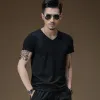 Black V-Neck Short Sleeves