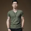 Olive V-Neck Short Sleeves