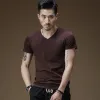 Coffee V-Neck Short Sleeves