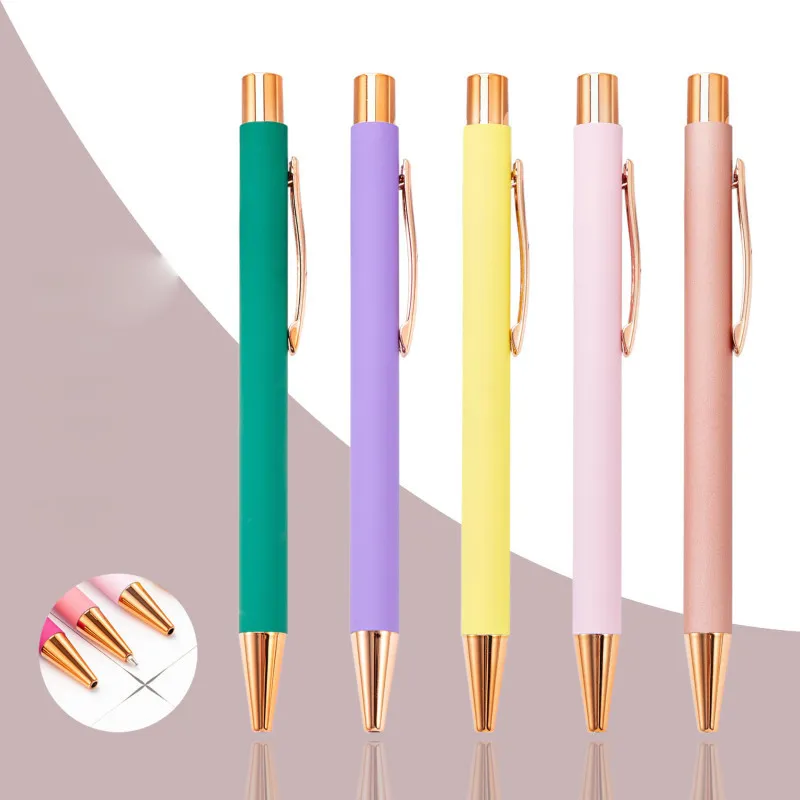 Simple Push Glue Spray Metal Ballpoint Pen Office Stationery