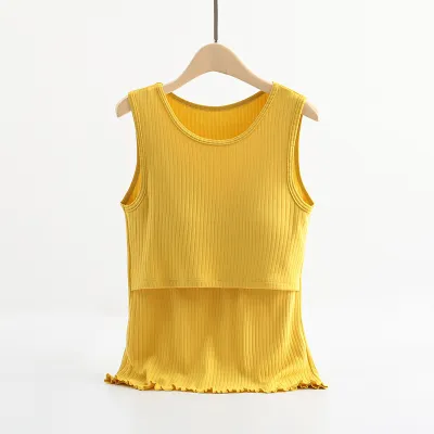 Maternity Sling Style Sleeveless Breastfeeding Top - Modal Fabric, Solid Color, Japanese Korean Leisure