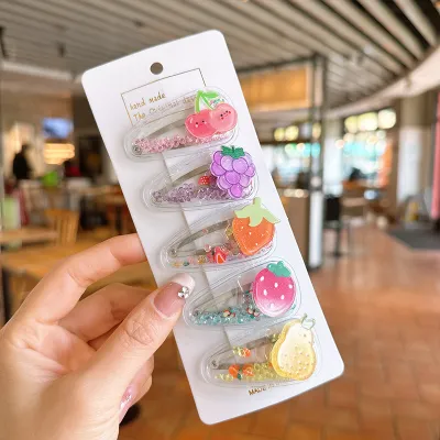 Kids Girls Cute Sweet Candy Color Cartoon Bow Hairpin Side Clip Plastic Resin Children Accessories