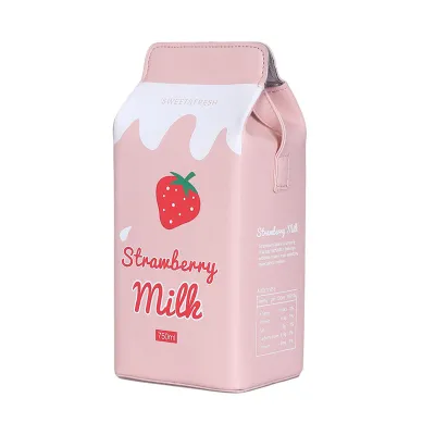 Women Simple Cute Milk Box Creative Shaped Crossbody Messenger Bag