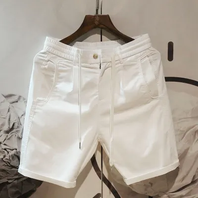 Men Casual Sport Solid Plus Size Straight Cargo Shorts