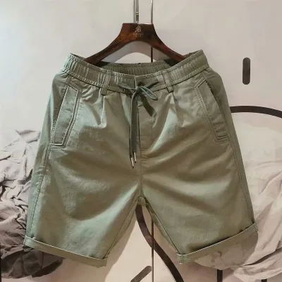 Men Casual Sport Solid Plus Size Straight Cargo Shorts