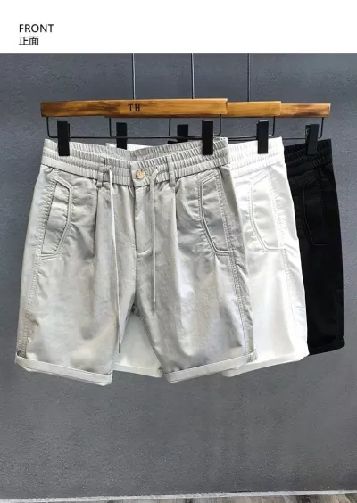Men Casual Sport Solid Plus Size Straight Cargo Shorts