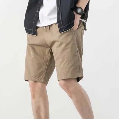 Men Casual Sport Solid Plus Size Straight Cargo Shorts