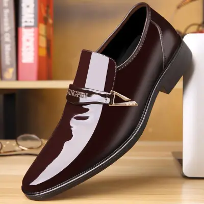 Men Slip On Business Casual PU Leather Shoes