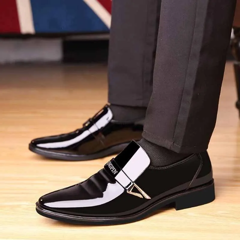 Men Slip On Business Casual PU Leather Shoes