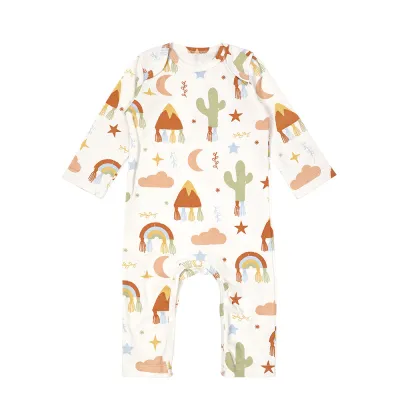 Baby Boys Girls Cute Cartoon Print Long Sleeve Round Neck Romper Cotton Knitted 0-3T