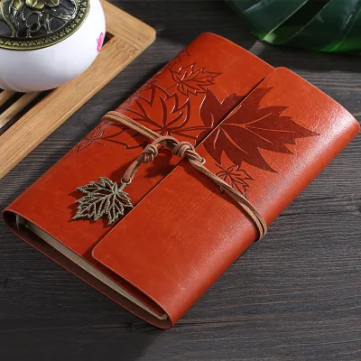 Retro Creative Convenient Maple Leaf Kraft Paper Notebook