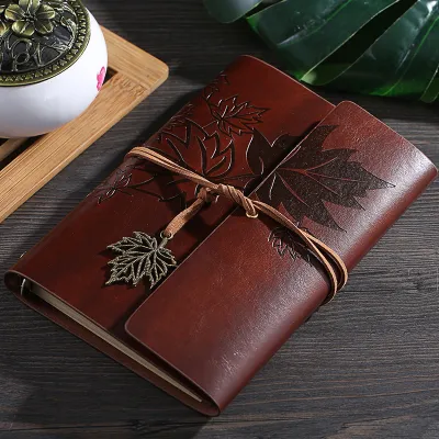 Retro Creative Convenient Maple Leaf Kraft Paper Notebook