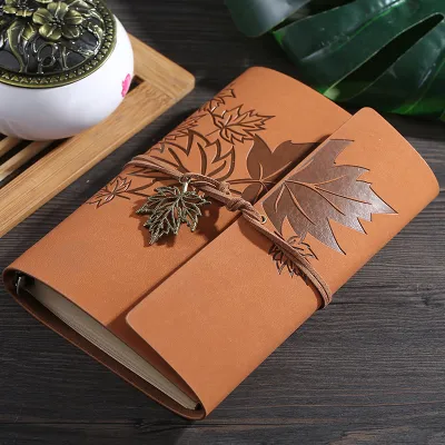 Retro Creative Convenient Maple Leaf Kraft Paper Notebook