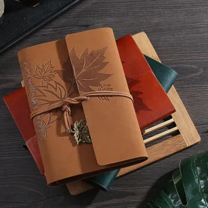 Retro Creative Convenient Maple Leaf Kraft Paper Notebook
