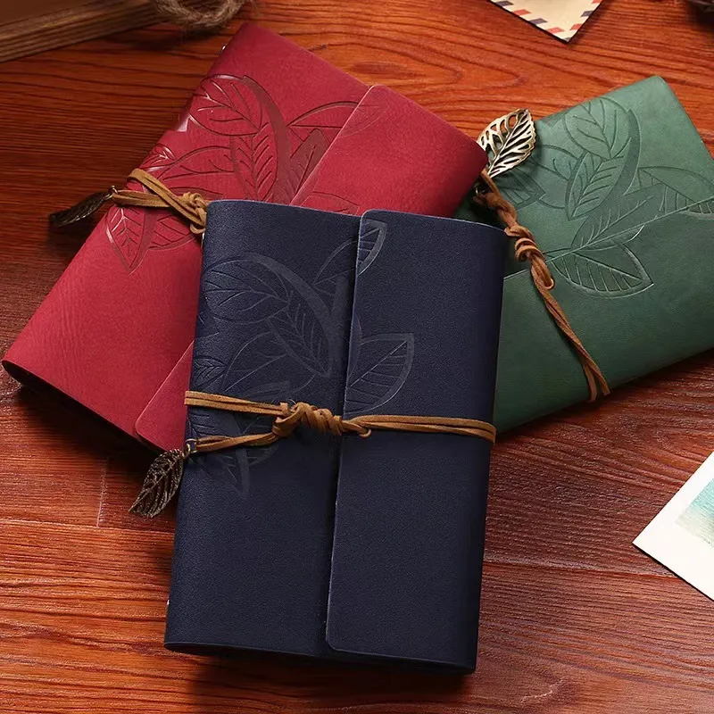 Retro Creative Kraft Paper Loose-Leaf Notebook 160 Pages Imitation Leather