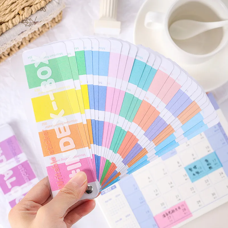 Simple Index Sticker Multicolor Label Classification Post-It Notes Stationery Notebooks Retro Wind