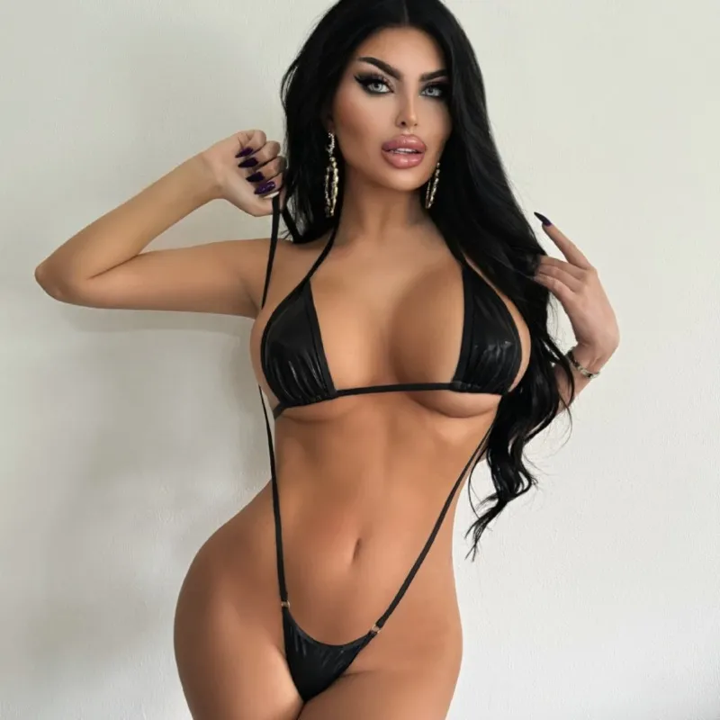 Women Sexy Solid Color One-Piece Swimsuit