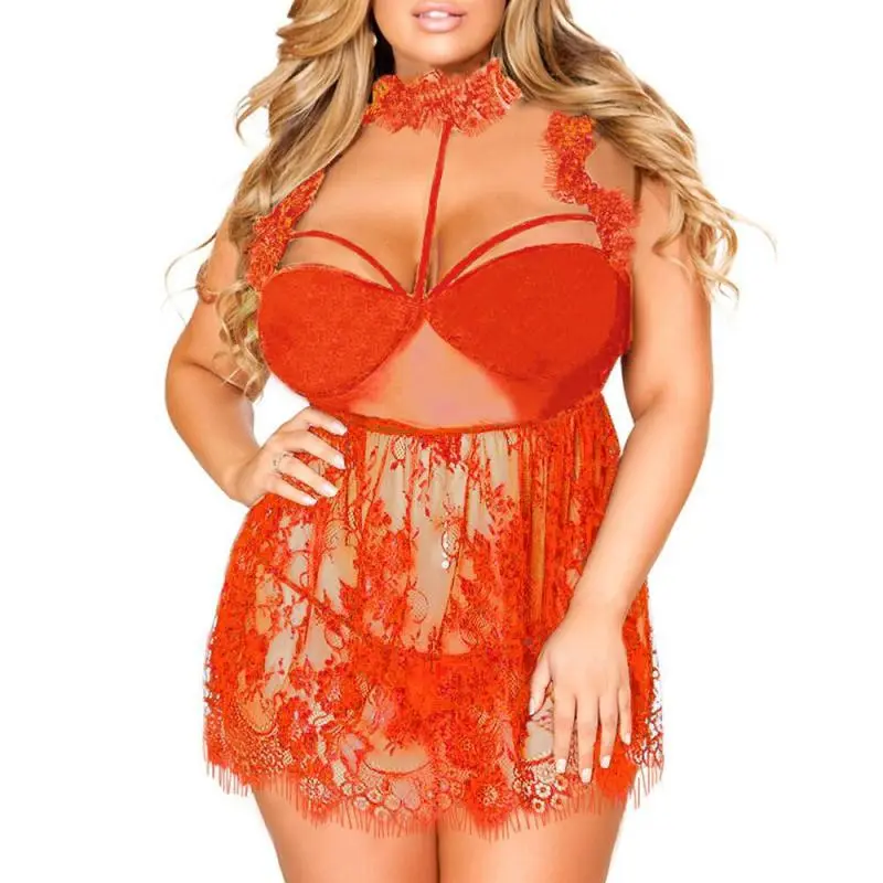 Women Plus Size Lace Slip Skirt Pajamas