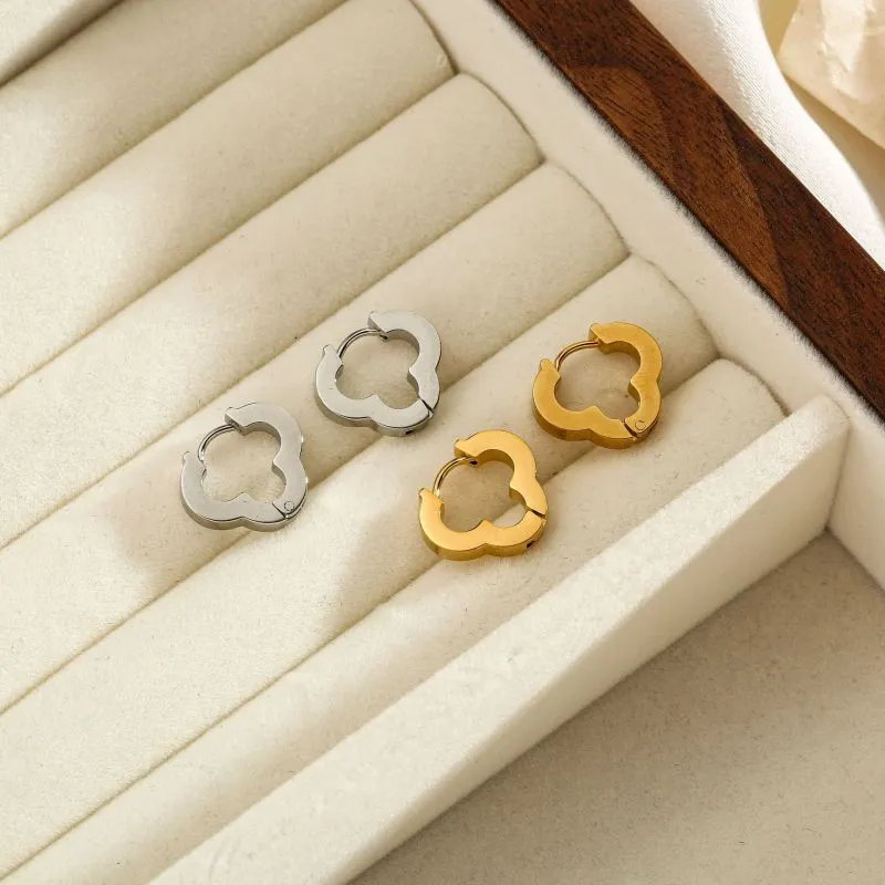 Women Fashion Simple Titanium Steel Cloud Hook Earrings