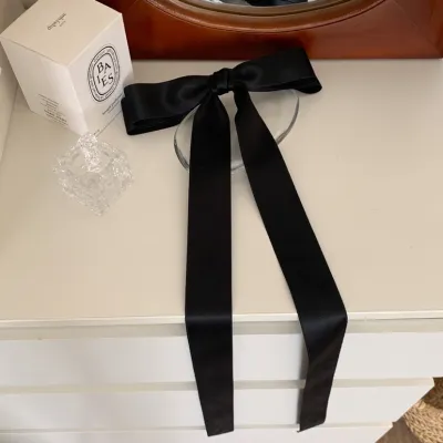 Women Fashion Super Long Bow Ribbon Hairpin Top Clip