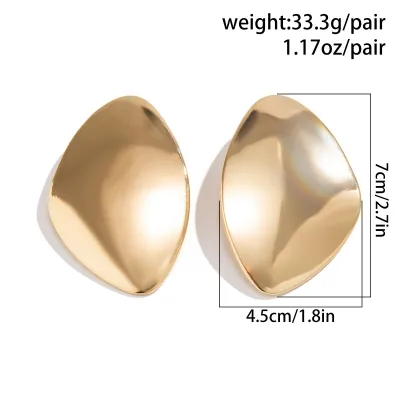 Personality Exaggerated Metal Geometric Stud Earrings