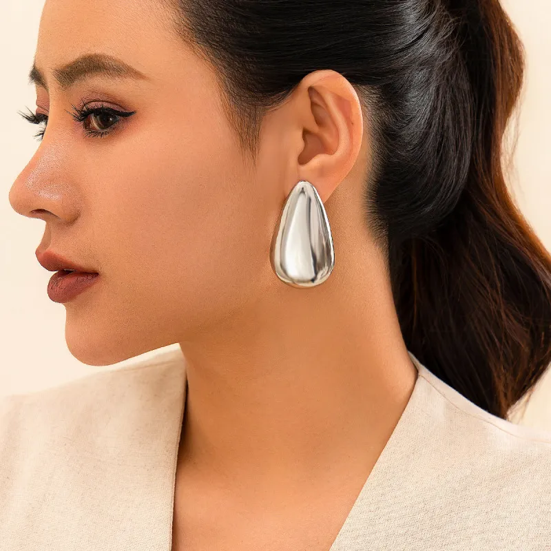 Personality Exaggerated Metal Geometric Stud Earrings