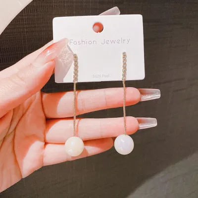 Elegant Rhinestone Pearl Drop Earrings