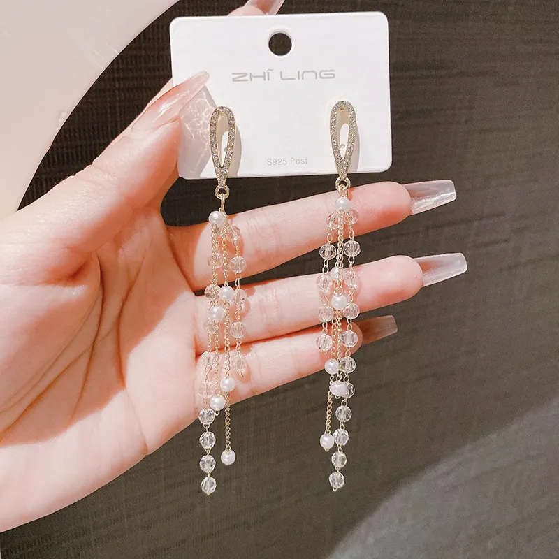 Fashion Temperament Tassel Earrings All-Match Alloy