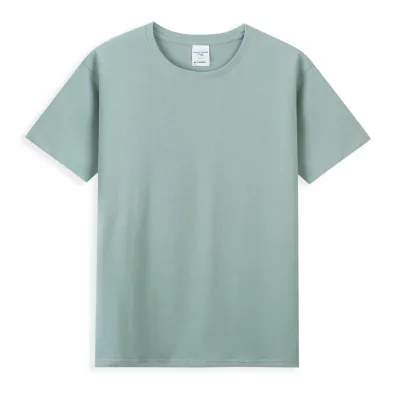Women Men Unisex Summer 40S/2 210gsm Combed 100% Cotton Crew Neck Short Sleeve T-Shirt Custom