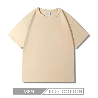 Camiseta de manga corta 100% algodón pesado unisex con aguja gruesa de 300 g/m² para hombre personalizada