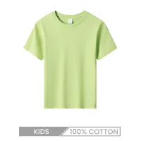 Camiseta infantil de verano de 180 g/m², 100% algodón, cuello redondo y manga corta.