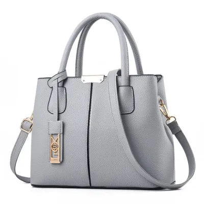 Women's Large Capacity Square PU Leather Shoulder Handbag Business Commute Bag